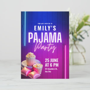 Einladung zum Geburtstag mit Pyjama-Party, Übernac
