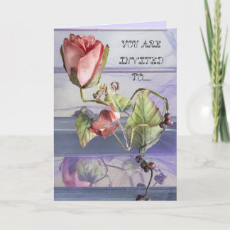 Einladung zum Geburtstag mit rosa Rosa und lila