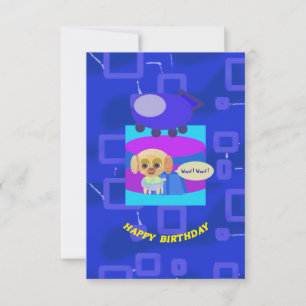 Einladung zum Geburtstag mit Welpen-Raumschiff