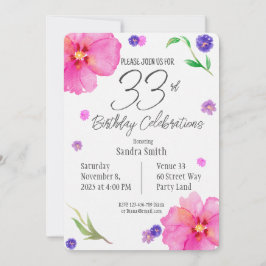 Einladung zum Geburtstag | Party 33 | Blumendesign