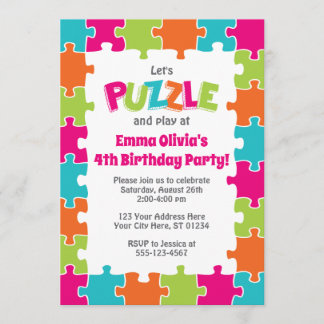 Einladung zum Geburtstag| Puzzle-Party