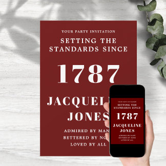 Einladung zum Geburtstag rot-weiß