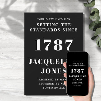 Einladung zum Geburtstag Schwarz/Weiß