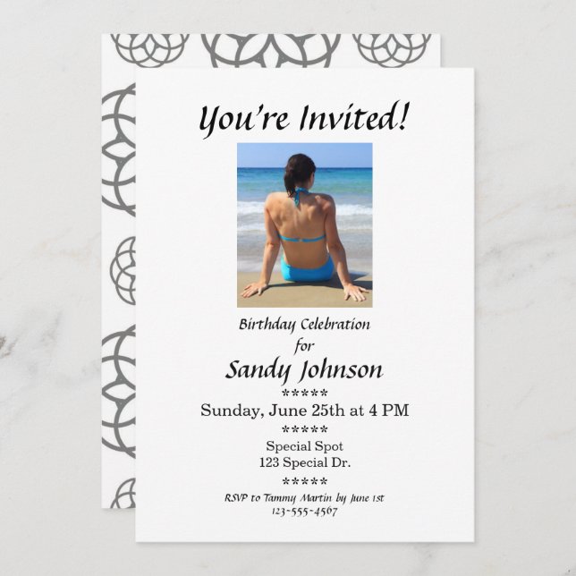 Einladung zum Geburtstag Sie sind eingeladen Custo (Vorne/Hinten)