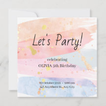 Einladung zum Geburtstag von Aquarell