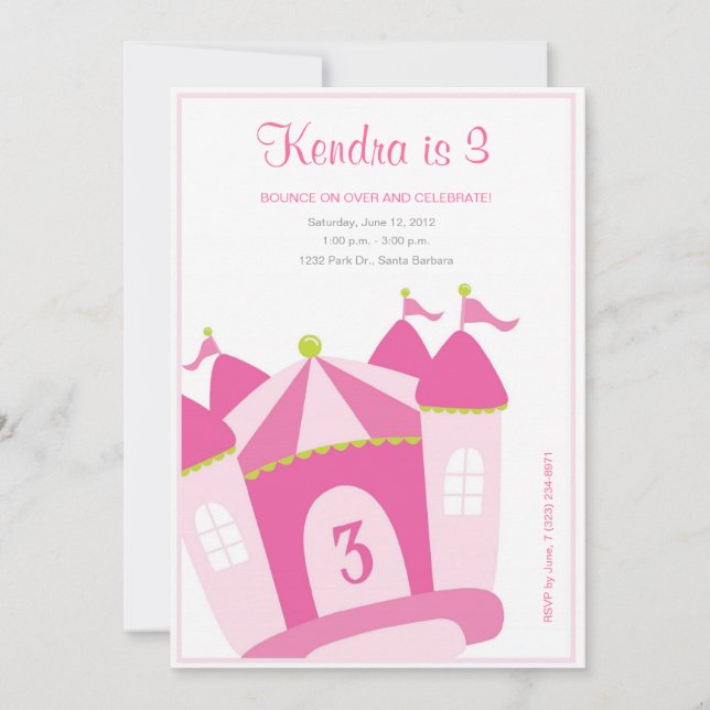 Einladung zum Geburtstag von Bounce House (Vorderseite)