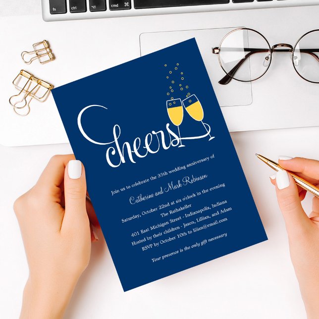 Einladung zum Geburtstag von Champagner Toast (Von Creator hochgeladen)