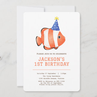 Einladung zum Geburtstag von Clownfischen im Meer
