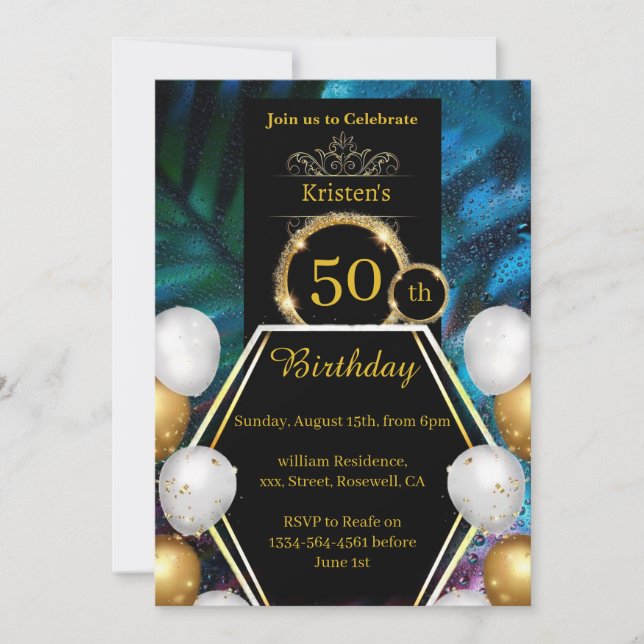 Einladung zum Geburtstag von Custom (Vorderseite)