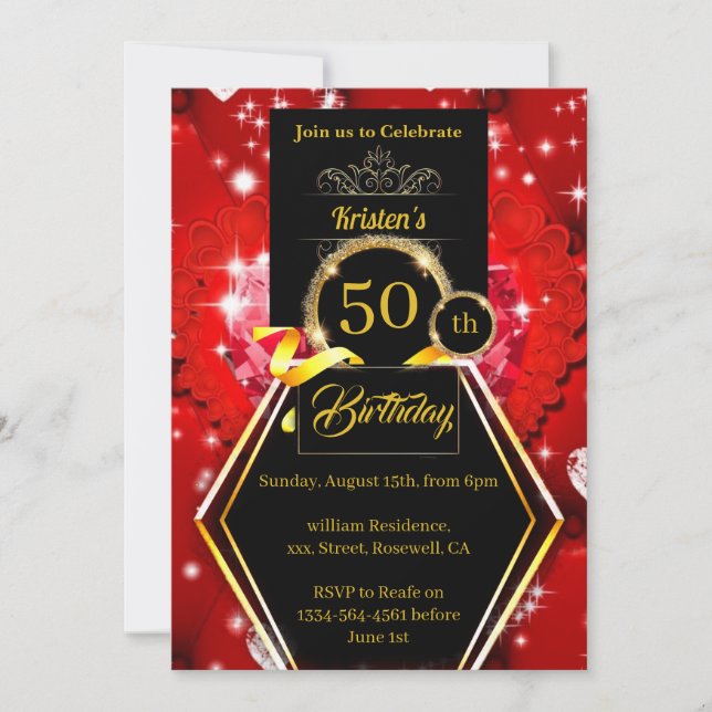 Einladung zum Geburtstag von Custom (Vorderseite)