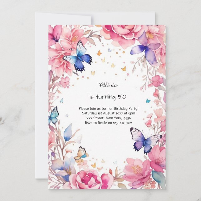 Einladung zum Geburtstag von Custom (Vorderseite)