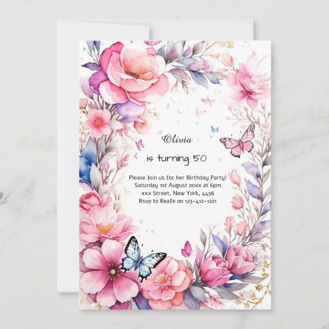 Einladung zum Geburtstag von Custom (Vorderseite)