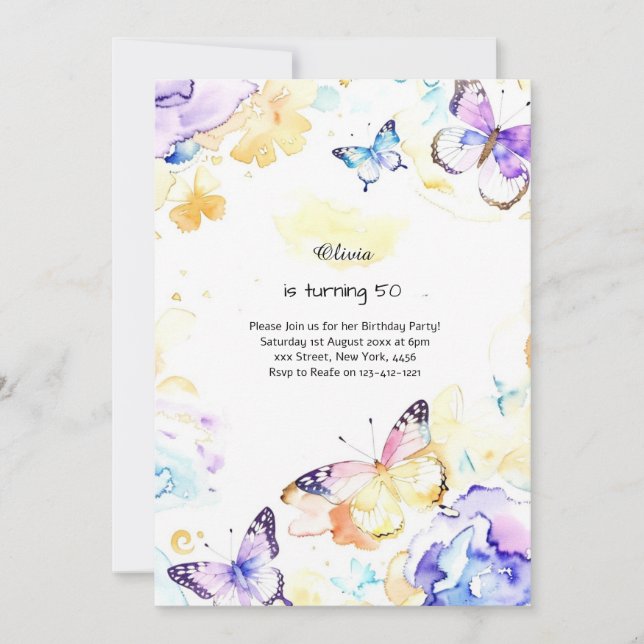 Einladung zum Geburtstag von Custom (Vorderseite)