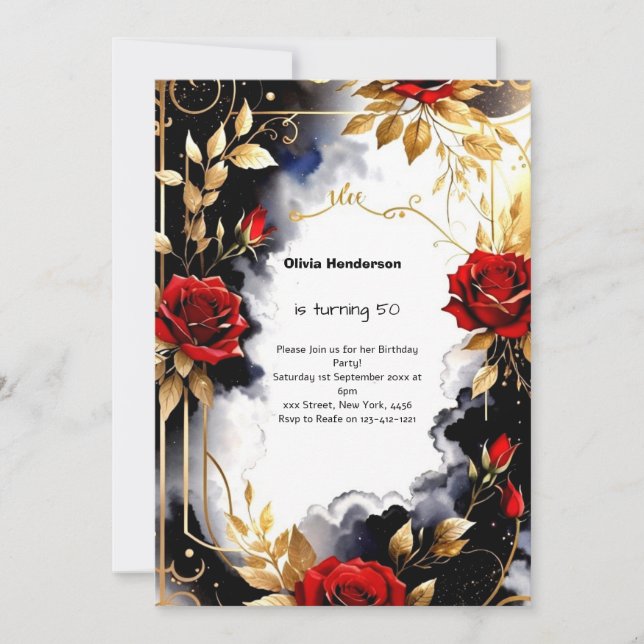 Einladung zum Geburtstag von Custom (Vorderseite)