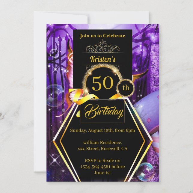 Einladung zum Geburtstag von Custom (Vorderseite)