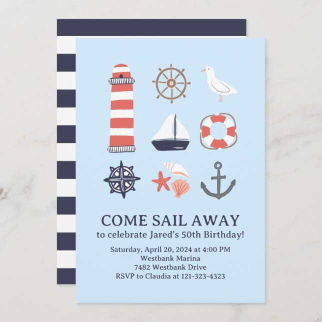 Einladung zum Geburtstag von Erwachsenen oder Kind (Vorne/Hinten)