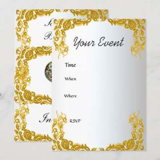 Einladung zum Geburtstag von Gold White