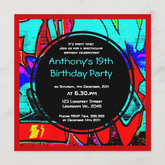 Einladung zum Geburtstag von Graffiti