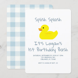 Einladung zum Geburtstag von Gummi Duck Stripe