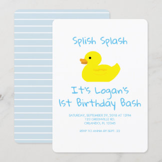 Einladung zum Geburtstag von Gummi Duck Stripe