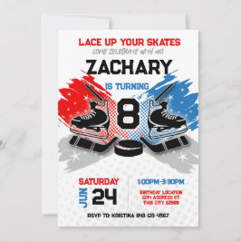 Einladung zum Geburtstag von Hockey zum Thema RED 