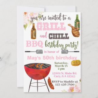 Einladung zum Geburtstag von Invitación Grill & Ch