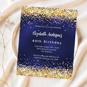 Einladung zum Geburtstag von Navy Blue Gold