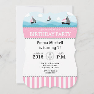 Einladung zum Geburtstag von Pink Blue