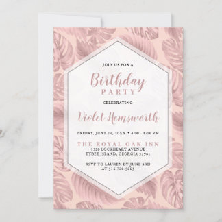 Einladung zum Geburtstag von Pink Tropical Geometr