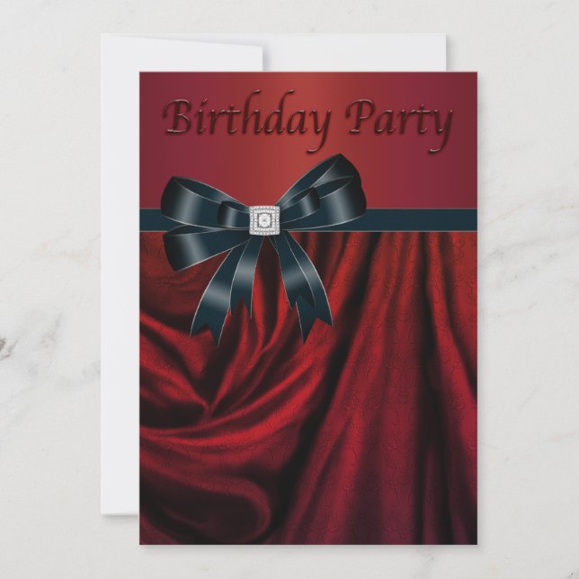 Einladung zum Geburtstag von Red Black Party (Vorderseite)
