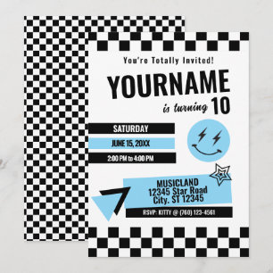 Einladung zum Geburtstag von Retro (Turq)