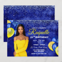 Einladung zum Geburtstag von Royal Blue und Yellow