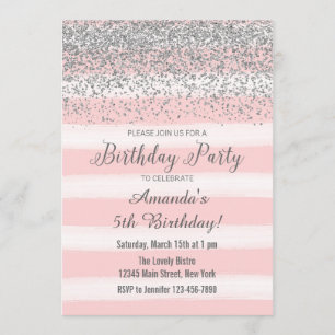 Einladung zum Geburtstag von Silber und Rosa Wasse