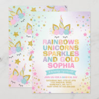 Einladung zum Geburtstag von Unicorn Magical Unico