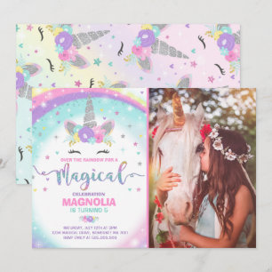 Einladung zum Geburtstag von Unicorn Magical Unico