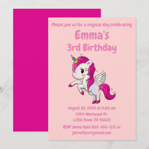 Einladung zum Geburtstag von Unicorn - Super Niedl