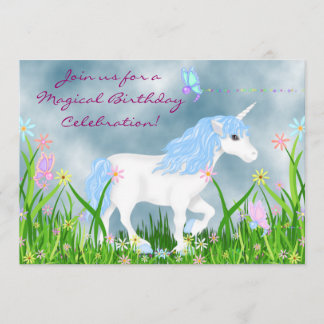 Einladung zum Geburtstag von Unicorn und Schmetter