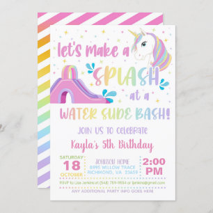 Einladung zum Geburtstag von Unicorn Water Slide