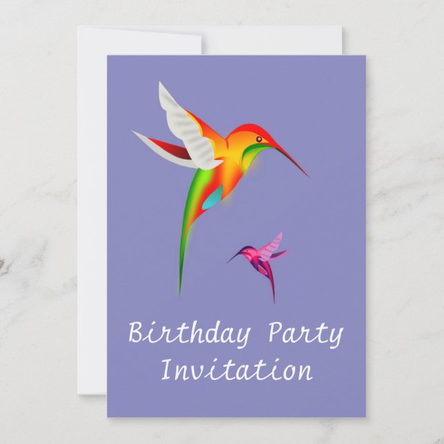 Einladung zum Geburtstag von Vögeln (Vorderseite)