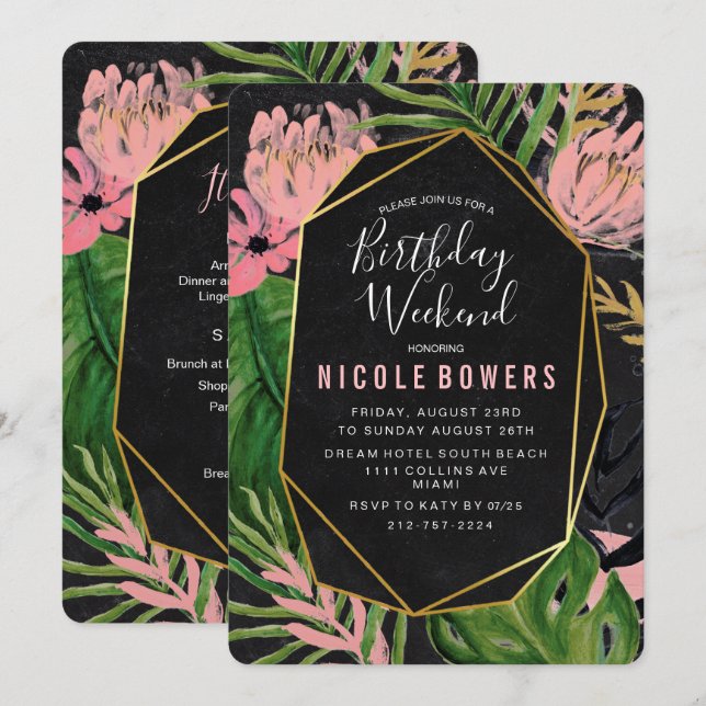 Einladung zum Geburtstag Wochenende (Vorne/Hinten)