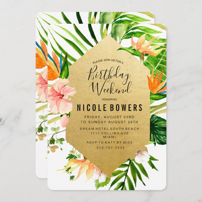 Einladung zum Geburtstag Wochenende (Vorne/Hinten)