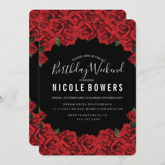 Einladung zum Geburtstag Wochenende (Vorne/Hinten)