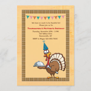 Einladung zum Geburtstags-Thanksgiving-Puter