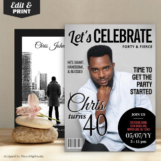 Einladung zum Geburtstagsmagazin | Moderne Einladu