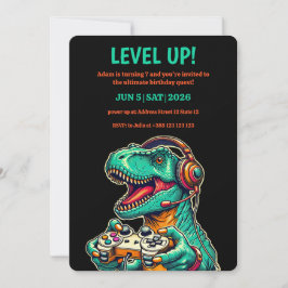 Einladung zum Geburtstagspartys von Level Up T-Rex