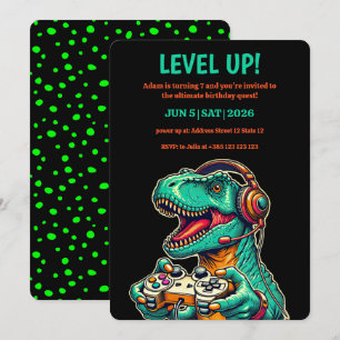 Einladung zum Geburtstagspartys von Level Up T-Rex