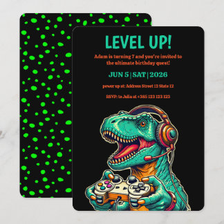 Einladung zum Geburtstagspartys von Level Up T-Rex