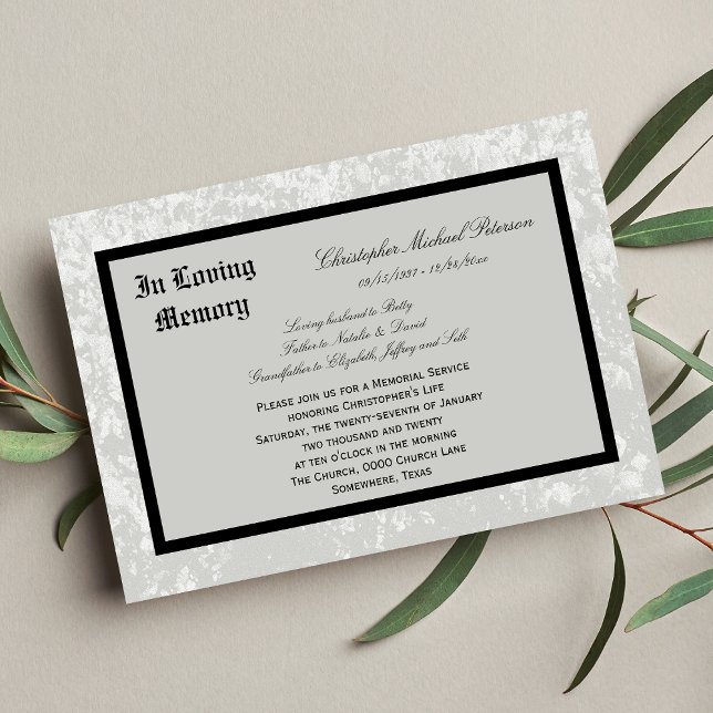 Einladung zum Gedächtnisdienst — klassisches Desig (Von Creator hochgeladen)