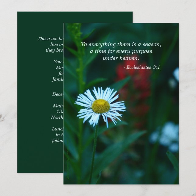 Einladung zum Gedenkdienst, Biokunstangebot (Vorne/Hinten)