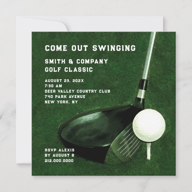 Einladung zum Golf-Thema (Vorderseite)